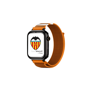 Savefamily Reloj Inteligente Smartwatch Infantil Savewatch Plus Edicion Valencia C.F. con GPS y Llamada - Correa Tela Naranja