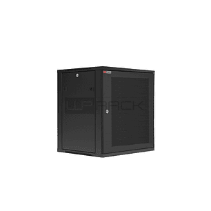 WP RWC-09604-B Armario Mural 9U - Puerta de Acero Perforada - Cerradura de Seguridad - 540x450x445mm - Color Negro