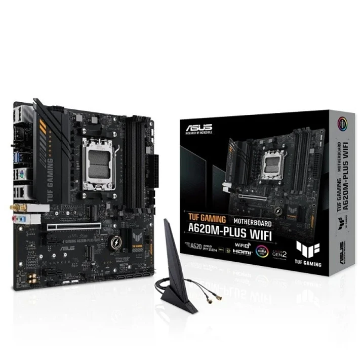 Asus TUF Gaming A620M-PLUS WIFI Placa Base AM5 - WiFi, Bluetooth, 4x DDR5, 2x M.2, 4x SATA III, PCIe 3.0, RJ-45, USB-A, USB-C - Factor de Forma MicroA 1
