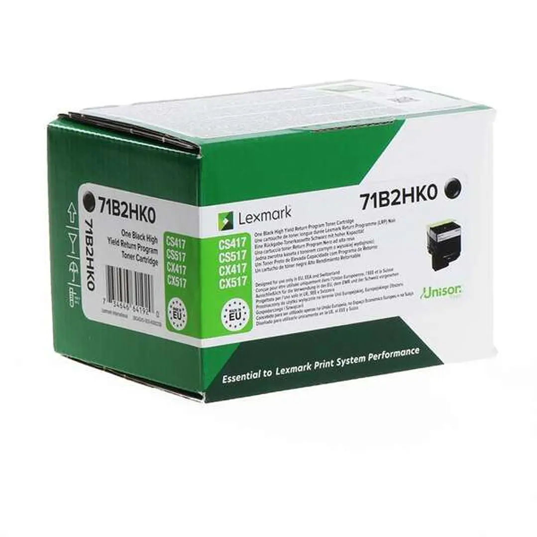 Lexmark CS417/CX417/CS517/CX517 Negro Cartucho de Toner Original - 71B2HK0/71B0H10 1