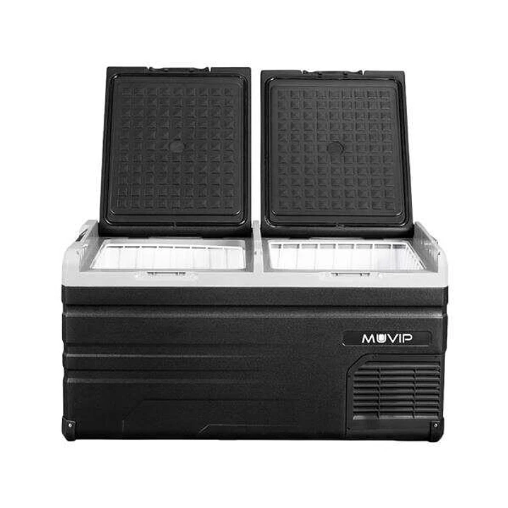 Muvip Nevera Portatil con Compresor LG 107 Litros Doble Zona - Doble Puerta - Compresor Silencioso - Color Negro 1