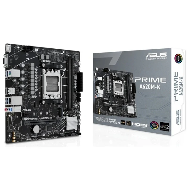 Asus Prime A620M-K Placa Base AMD AM5 2x DDR5 - HDMI, M.2, PCIe, 4x Sata III, USB 2.0, 3.2, RJ-45, VGA, Factor MicroATX 1