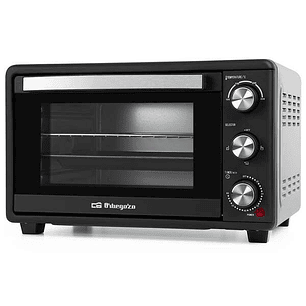 Orbegozo HO 255 Horno Electrico Multifuncion - Capacidad 25L - Potencia 1500W - Selector de Temperatura 100º-230º - Temporizador 60 Min - Puerta Abati