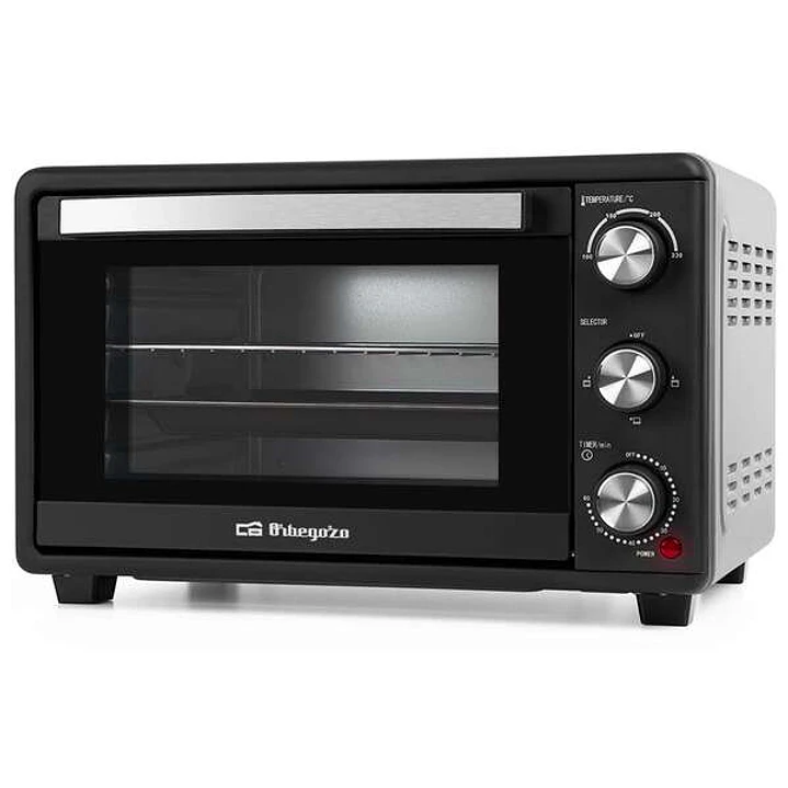 Orbegozo HO 255 Horno Electrico Multifuncion - Capacidad 25L - Potencia 1500W - Selector de Temperatura 100º-230º - Temporizador 60 Min - Puerta Abati 1