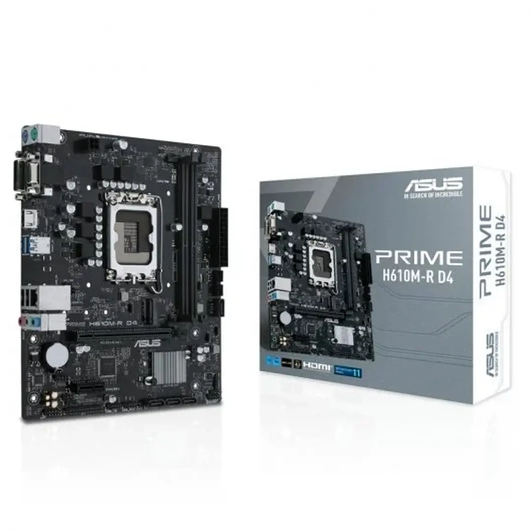 Asus Prime H610M-R D4 Placa Base Intel1700 2x DDR4 - HDMI, M.2, PCIe4.0, 4x Sata III, USB 3.2, MicroATX 1