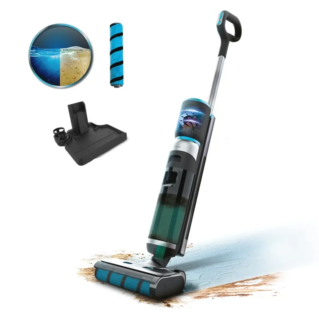 Cecotec FreeGo Wash and Vacuum Fregona Electica - 250W - Autonomia 35min - Base de Autolimpieza - 2 Depositos de 700ml Separados - Rodillo Wet Jalisco 1