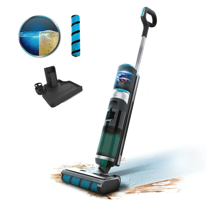 Cecotec FreeGo Wash and Vacuum Fregona Electica - 250W - Autonomia 35min - Base de Autolimpieza - 2 Depositos de 700ml Separados - Rodillo Wet Jalisco 1