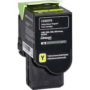 Lexmark C2325/C2425/C2535/MC2325/MC2425/MC2535/MC2640 Amarillo Cartucho de Toner Original - C2320Y0