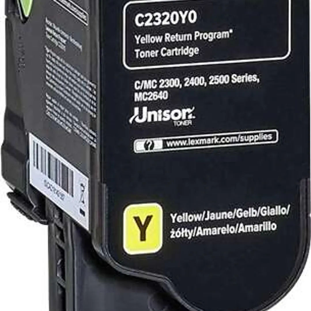 Lexmark C2325/C2425/C2535/MC2325/MC2425/MC2535/MC2640 Amarillo Cartucho de Toner Original - C2320Y0 1