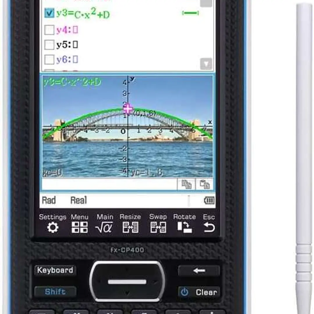 Casio FX-CP400 Calculadora Cientifica Grafica 3D - Pantalla Tactil en Color - Graficos 3D - Dibujo Simultaneo de hasta 100 Curvas - Alimentacion con P 1