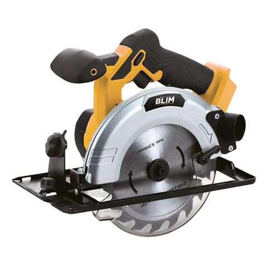 Blim Sierra Circular a Bateria 20V 4Ah 165mm - Velocidad 4000rpm - Base de Aluminio y Guia de 1 Pieza - Agarre Ergonomico - Luz LED 1