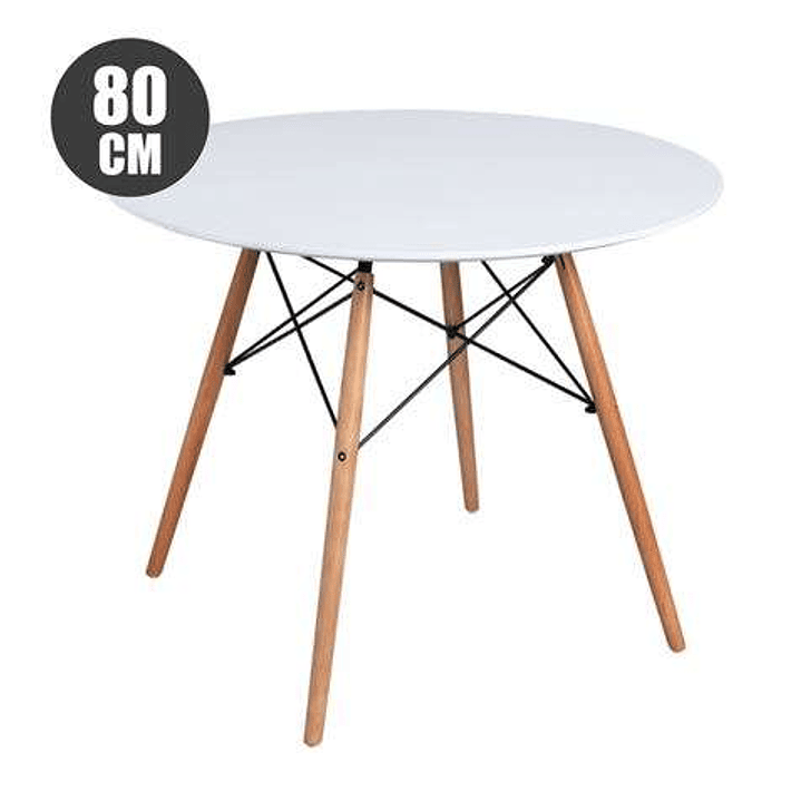 Muvip Mesa Redonda Design D500 80cm - Color Blanco 1
