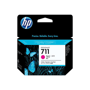 HP 711 Magenta Pack de 3 Cartuchos de Tinta Originales - CZ135A