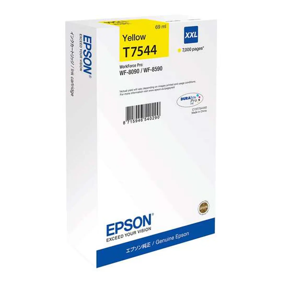 Epson T7544 Amarillo Cartucho de Tinta Original - C13T754440/C13T75444N 1