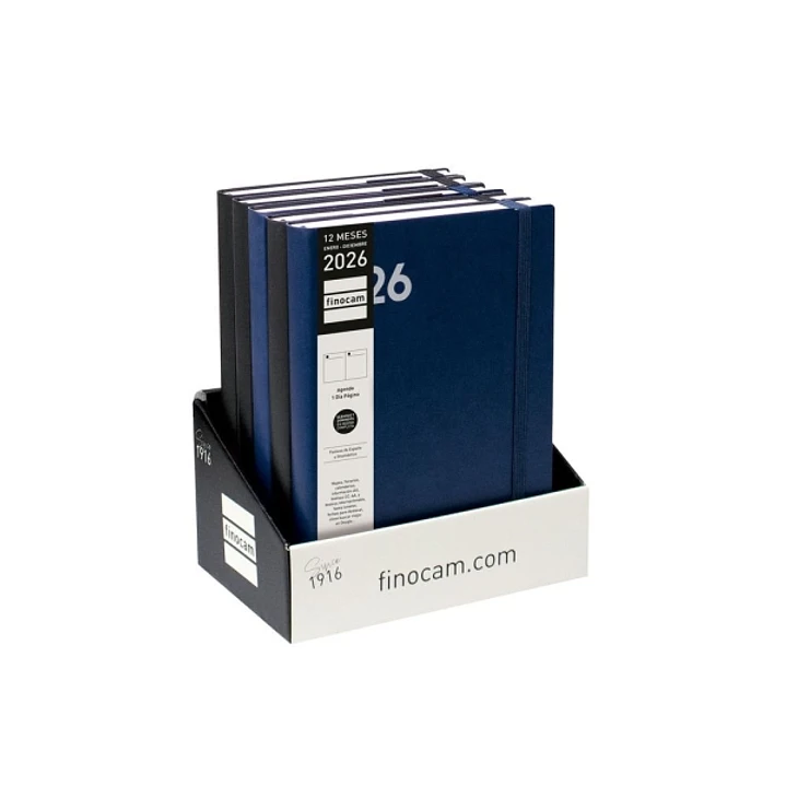 Finocam Dynamic Mara Expositor con 5 Agendas Surtidas en Catalan - Anual 2026 - Tapa Blanda - Cierre con Goma Elastica - Formato Y11 - 1 Dia por Pagin 1