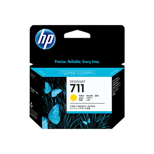 HP 711 Amarillo Pack de 3 Cartuchos de Tinta Originales - CZ136A