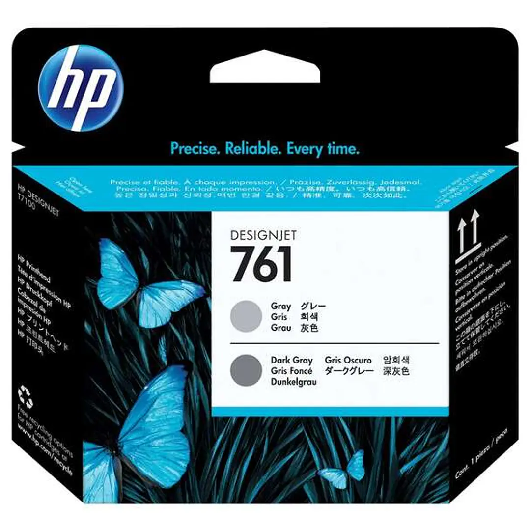 HP 761 Cabezal de Impresion Original - Gris y Gris Oscuro - CH647A 1