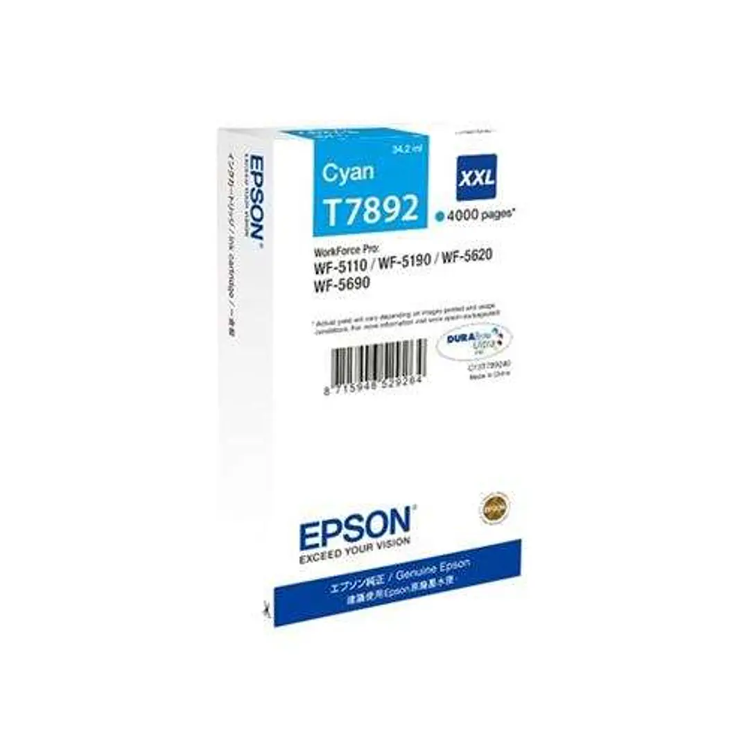 Epson T7892 Cyan Cartucho de Tinta Original - C13T789240 1