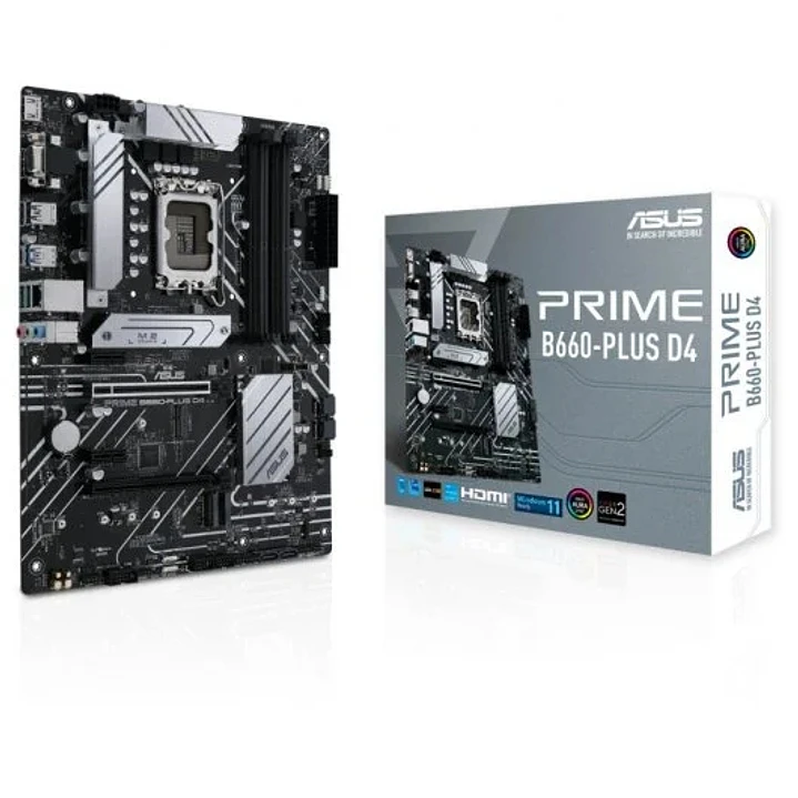 Asus Prime B660-PLUS D4 Placa Base Intel 1700 4x DDR4 - HDMI, M.2, PCIe4.0, 4x Sata III, USB 3.2, ATX 1