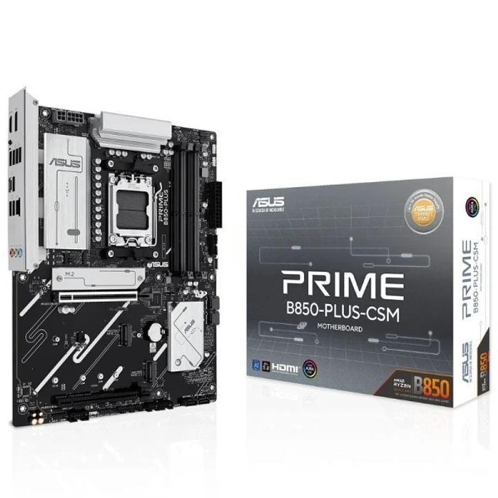 Asus Prime B850-Plus-CSM Placa Base AM5 - 4x DDR5, 3x M2, 4x Sata III, PCIe  4.0, 5.0 USB 2.0, 3.2, USB-C, RJ-45, HDMI, DisplayPort, ATX 1