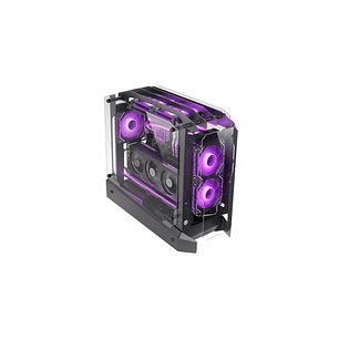 Mars Gaming MC-EDGE Caja Torre ATX - Soporte para Refrigeracion Liquida - Triple Cristal Templado - Formato Open Air - 7 Ranuras de Expansion - Color 