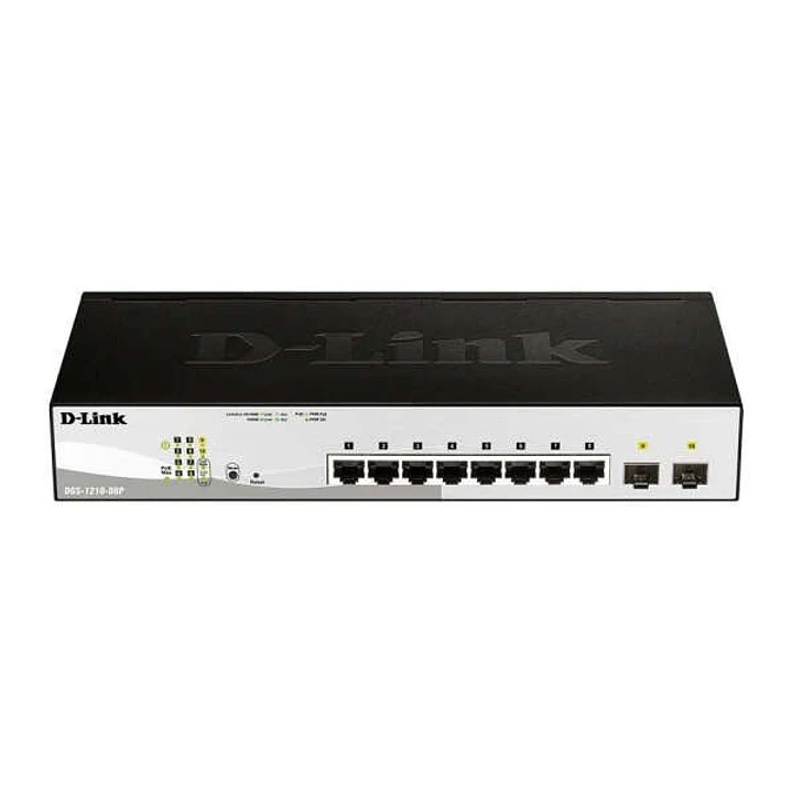 D-Link Switch Semigestionable 8 Puertos Gigabit PoE 45W + 2 Puertos Giga Combo 1