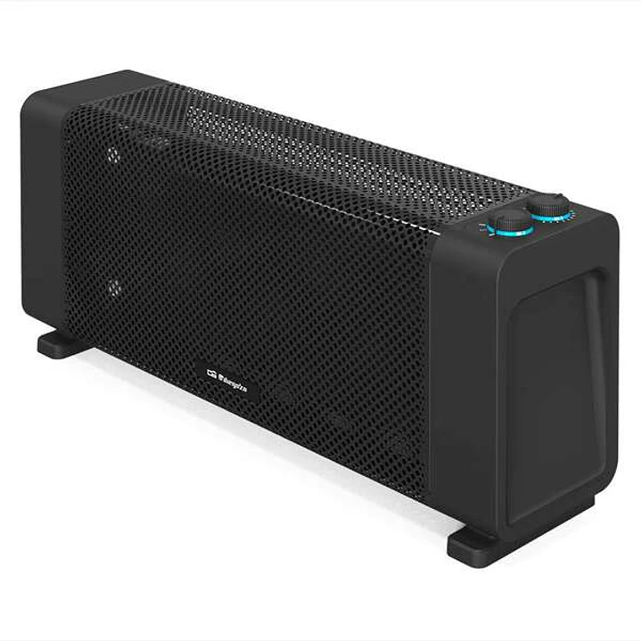 Orbegozo RMB 1500 Radiador de Mica Negro - Potente y Seguro - Conveccion Rapida - Termostato Regulable - Diseño Compacto - Proteccion Antivuelco - Pil 1