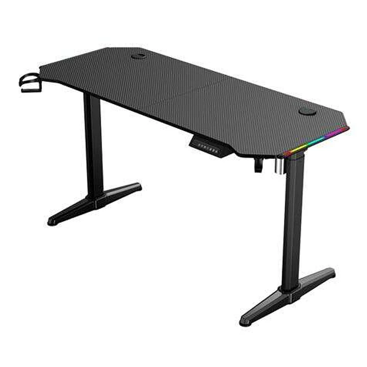 Muvip Mesa Gaming PRO1600 XL Motorizada Fibra Carbono - Luz RGB Sound 1