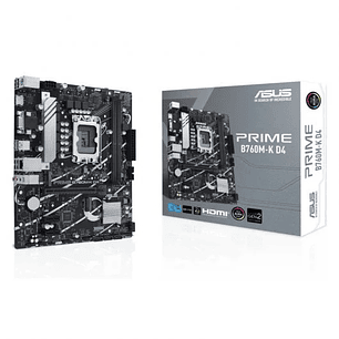 Asus Prime B760M-K D4 Placa Base Intel 1700 2x DDR4 - HDMI, VGA, M.2, PCIe 4.0, 4x Sata III, USB 3.2, Aura Sync, MicroATX
