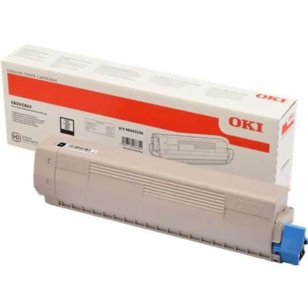 OKI C833/C843 Negro Cartucho de Toner Original - 46443104 1