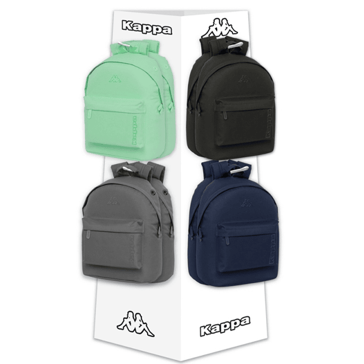 Safta Kappa Basics Expositor con 8 Ganchos para Mochilas - Carton Reciclado - 420x420x1600mm - Colores Surtidos 1
