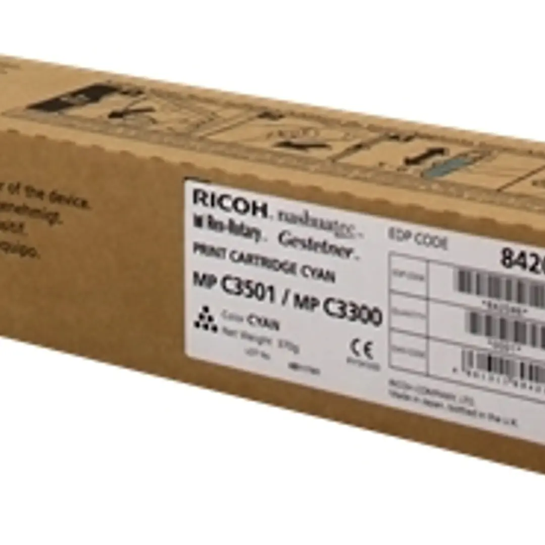 Ricoh Aficio MP-C2800/MP-C3300/MP-C3001/MP-C3501 Cyan Cartucho de Toner Original - 841127/842046/841427 1