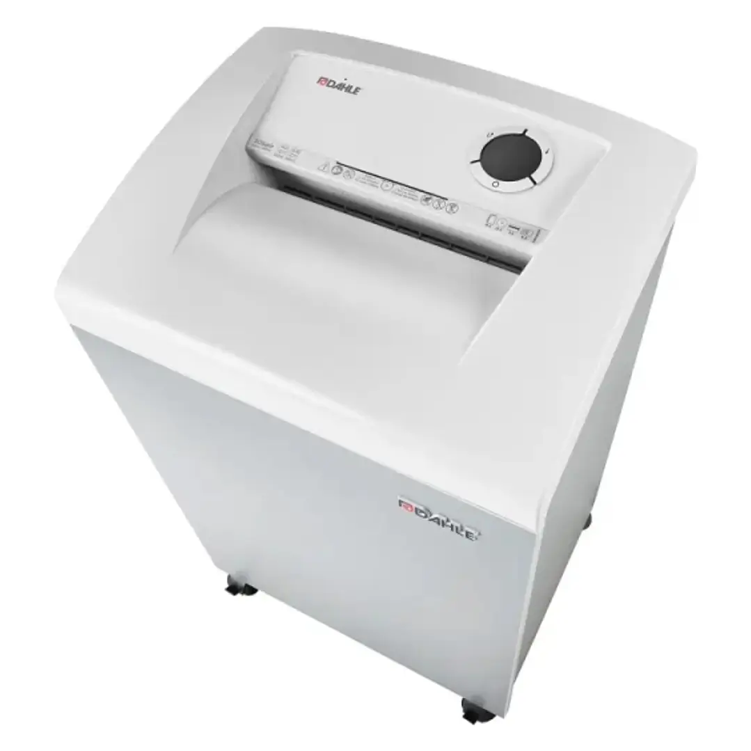 Dahle 306air Team Destructora de Papel Manual Corte en Particulas P-3 - Destruye hasta 20 Hojas - Papelera de 60L - Filtro Antipolvo CleanTEC® - Rueda 1