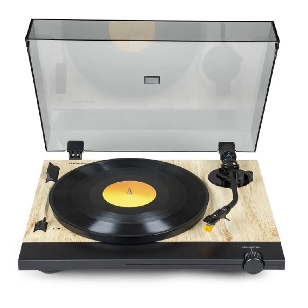 Thomson TT702 Giradiscos Preamplificado Premium - Conexion RCA  - Color Madera/Aluminio 1