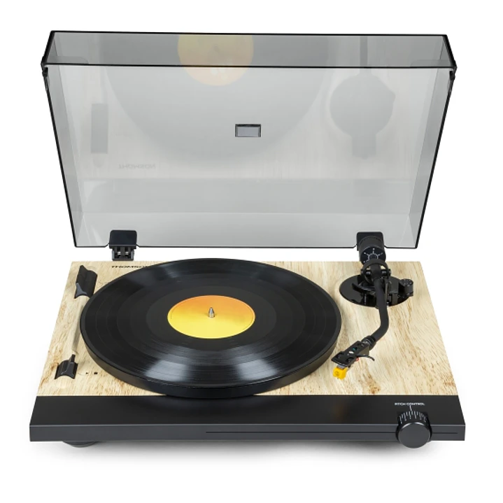 Thomson TT702 Giradiscos Preamplificado Premium - Conexion RCA  - Color Madera/Aluminio 1