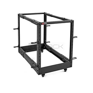 WP ROS-126X-B Bastidor Abierto de Suelo 12U - Estructura de Acero Macizo - Fondo Ajustable hasta 1023mm - Ancho 600mm - 600x1023x665mm - Color Negro