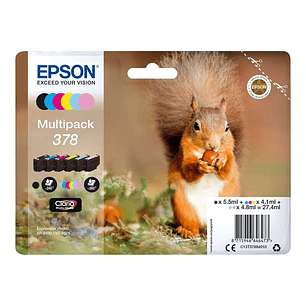 Epson 378 Pack de 6 Cartuchos de Tinta Originales - C13T37884010