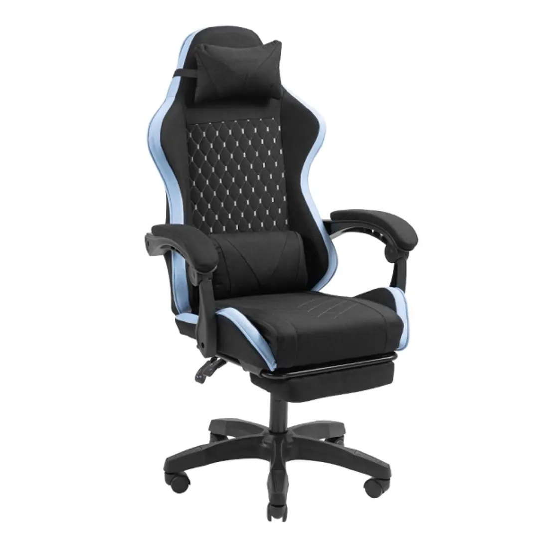 Mars Gaming MGC-X FABRIC Silla Gaming Ergonomica - Reposapies Extensible - Cojines Lumbar y Cervical - 660x540x1250mm - Tejido Transpirable - Color Ne 1