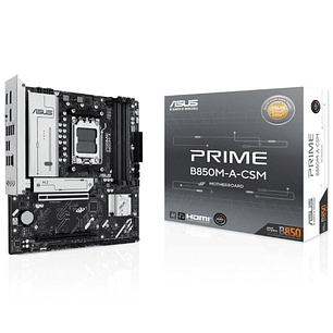 Asus Prime B850M-A-CSM Placa Base AM5 - 4x DDR5, 3x M2, 4x Sata III, PCIe 3.0, 4.0, USB 2.0, 3.2, USB-C, RJ-45, HDMI, DisplayPort, MicroATX