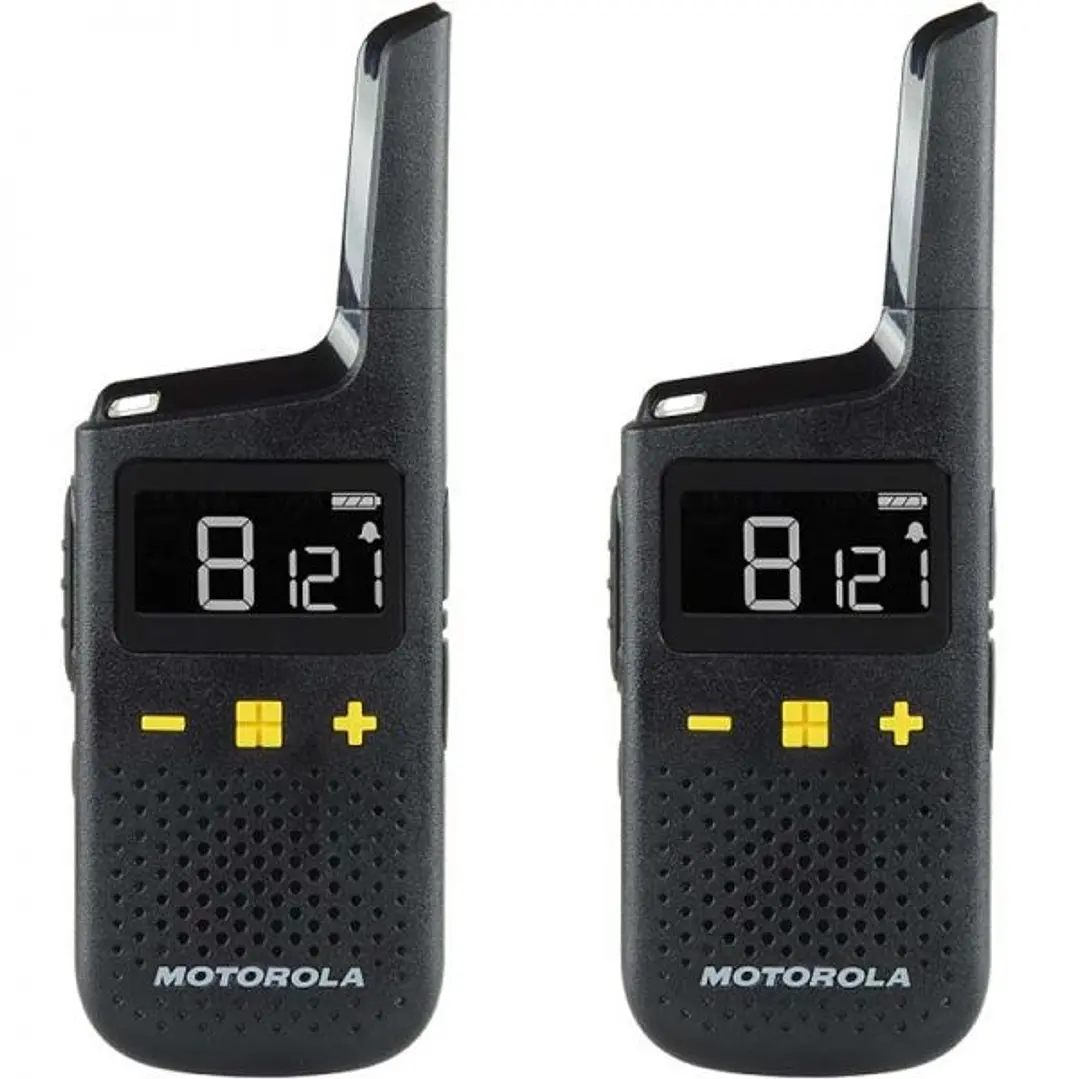 Motorola XT185 Pack 2 Walkie Talkies - 16 Canales PMR446 + 121 Codigos - Alcance de hasta 8km - Autonomia hasta 24h 1