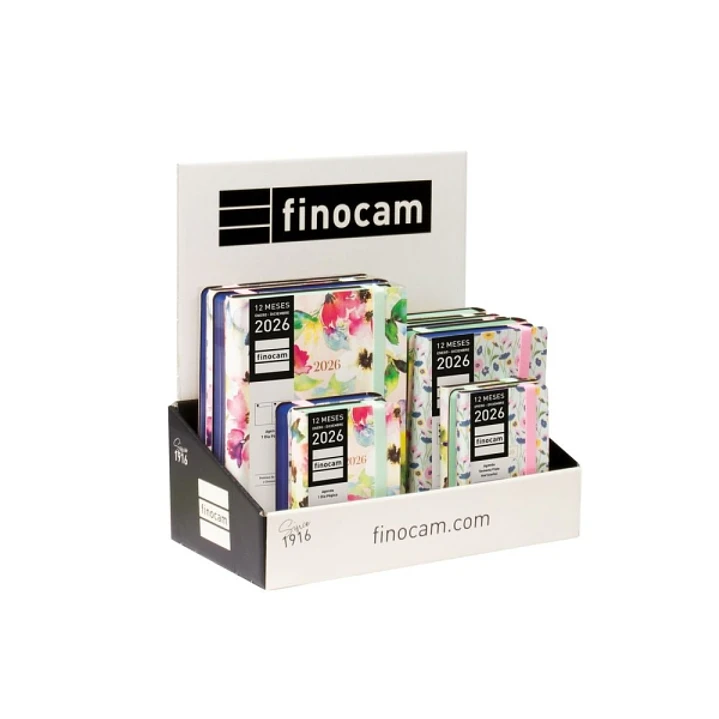 Finocam Flexi Joy Expositor con 15 Agendas Surtidas - Anual 2026 - Tapa Blanda - Color Surtidos 1