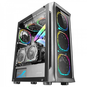 Mars Gaming MC-Neo Torre Gaming Premium - Refrigeracion CPU FREEZER - 4 Ventiladores ARGB - Cristal Templado - Soporte E-ATX - Iluminacion Dual Ring -