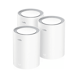 Cudy AX3000 Pack de 3 Sistemas WiFi 6 Mesh AX3000 2.5G Dual Band - Admite Ancho de Banda de 20/40/80/160MHz - 1x Puerto LAN 10/100/1000Mbps, 1x Puerto