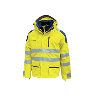 Upower Backer Parka Impermeable y Transpirable - Talla 4XL - Detalles Reflectantes, Multiples Bolsillos Funcionales, Capucha Desmontable, Proteccion D
