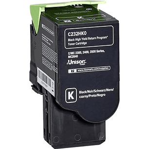 Lexmark C2325/C2425/C2535/MC2325/MC2425/MC2535/MC2640 Negro Cartucho de Toner Original - C232HK0