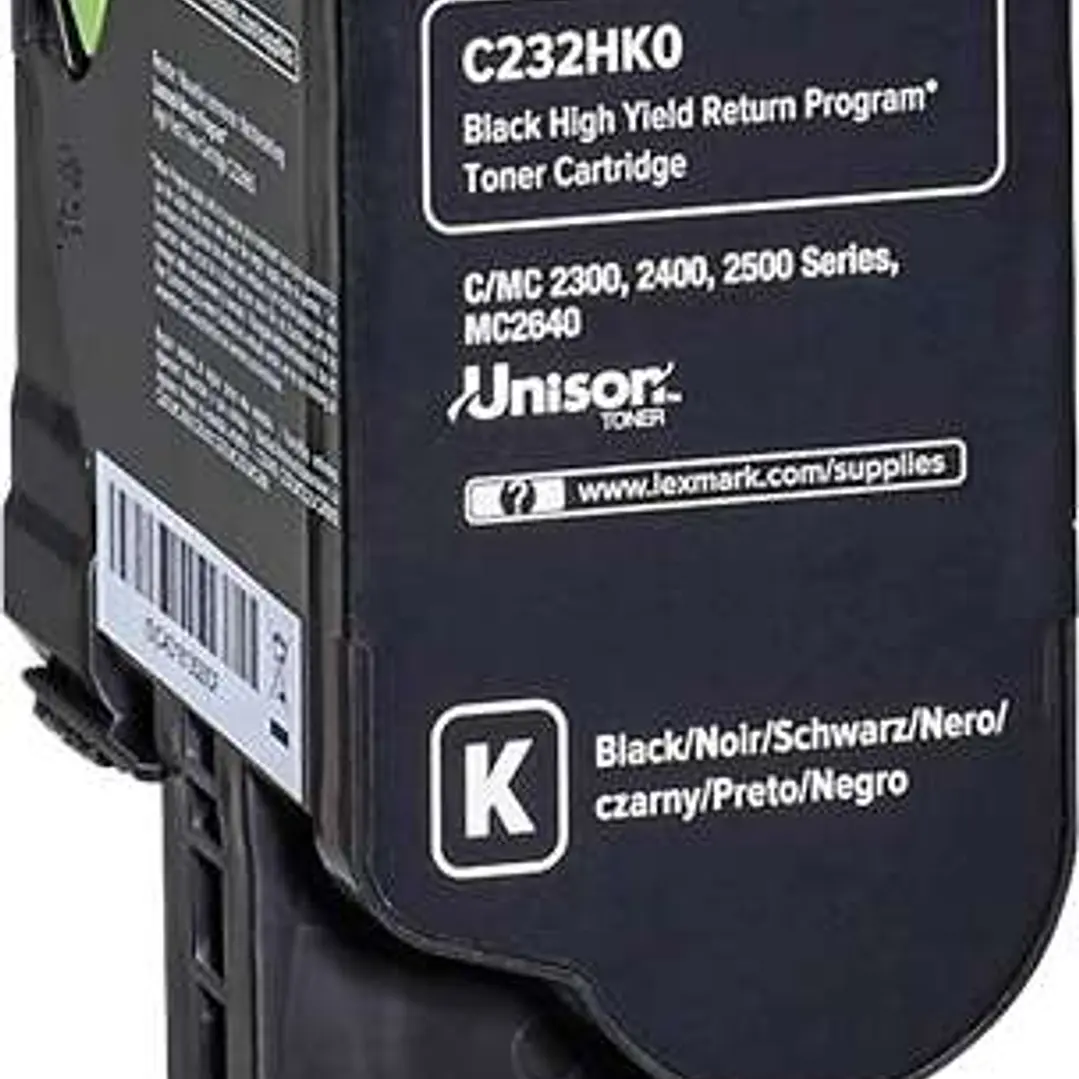 Lexmark C2325/C2425/C2535/MC2325/MC2425/MC2535/MC2640 Negro Cartucho de Toner Original - C232HK0 1