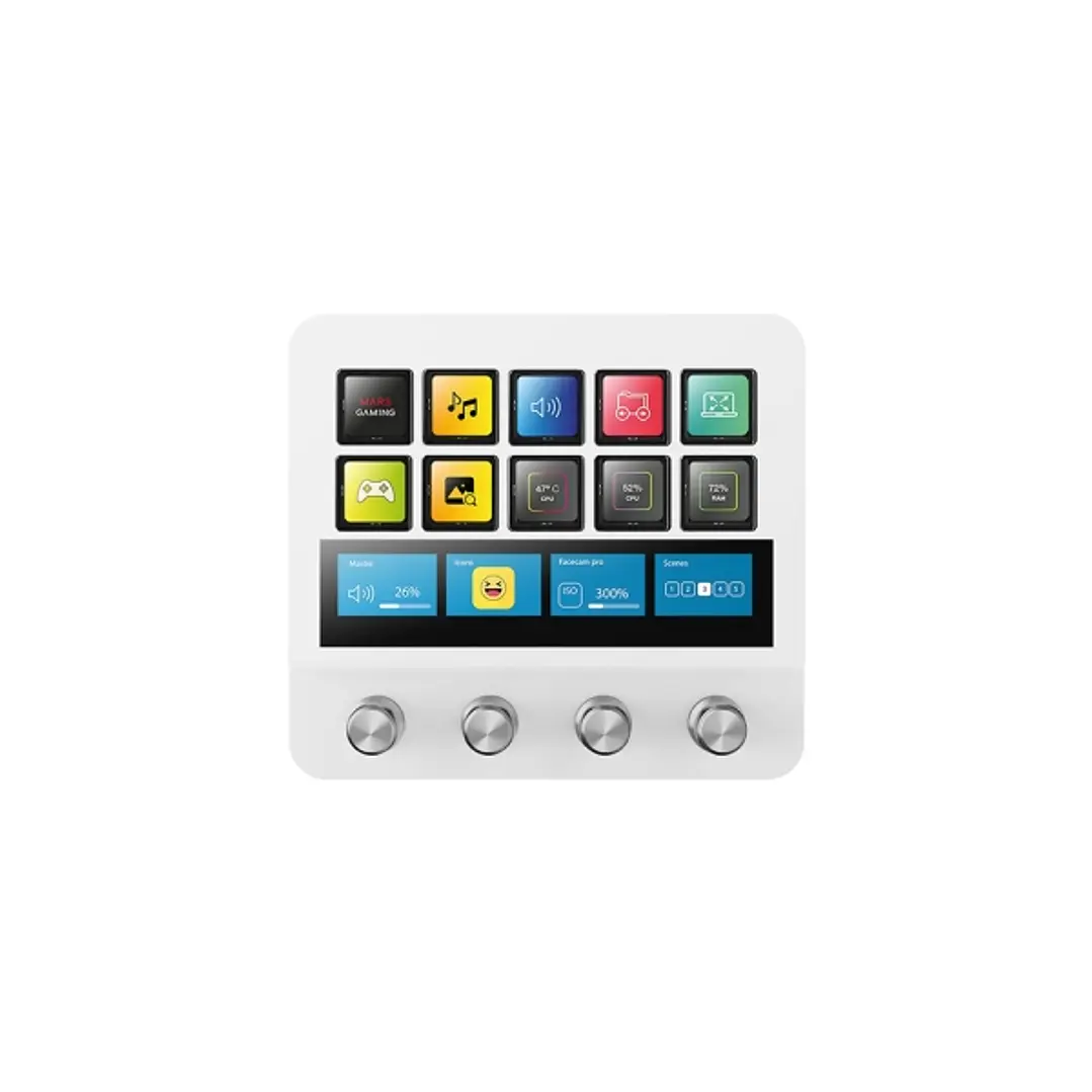 Mars Gaming MSD-PRO Dispositivo de Control para Retransmisiones/Streaming, Trabajo, Gaming - 10 Teclas LCD - 4 Diales Personalizables - Software Perso 1