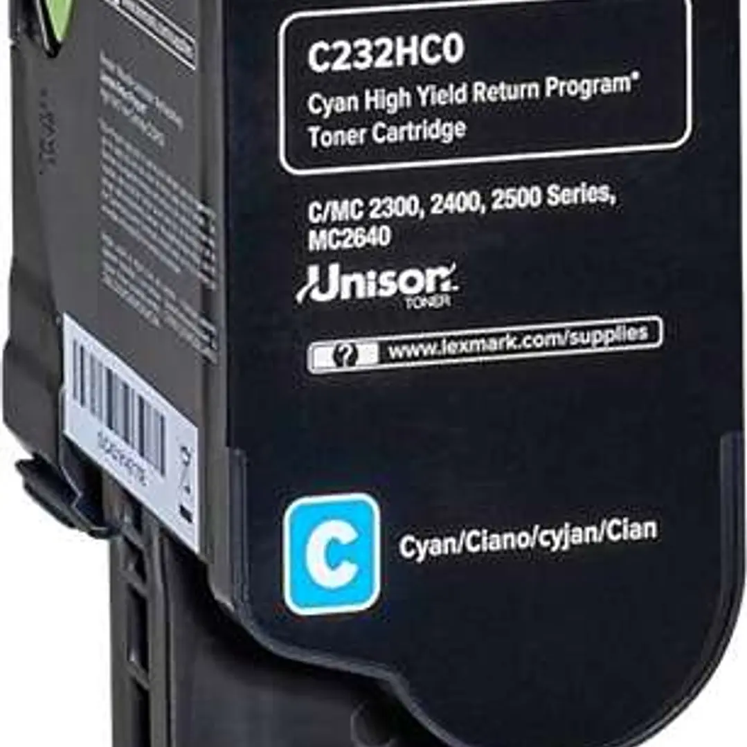 Lexmark C2325/C2425/C2535/MC2325/MC2425/MC2535/MC2640 Cyan Cartucho de Toner Original - C232HC0 1