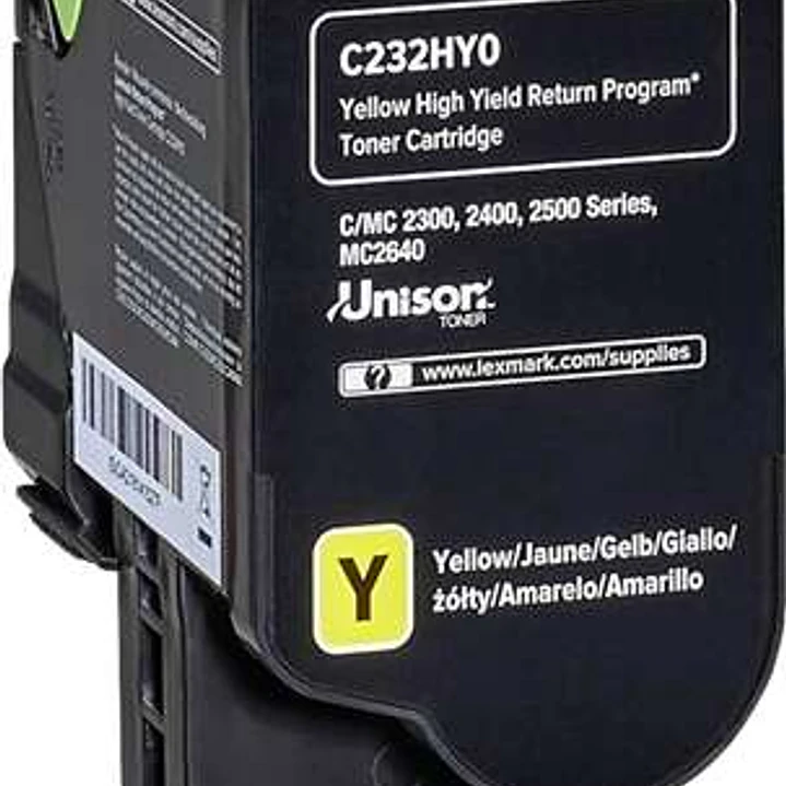 Lexmark C2325/C2425/C2535/MC2325/MC2425/MC2535/MC2640 Amarillo Cartucho de Toner Original - C232HY0 1