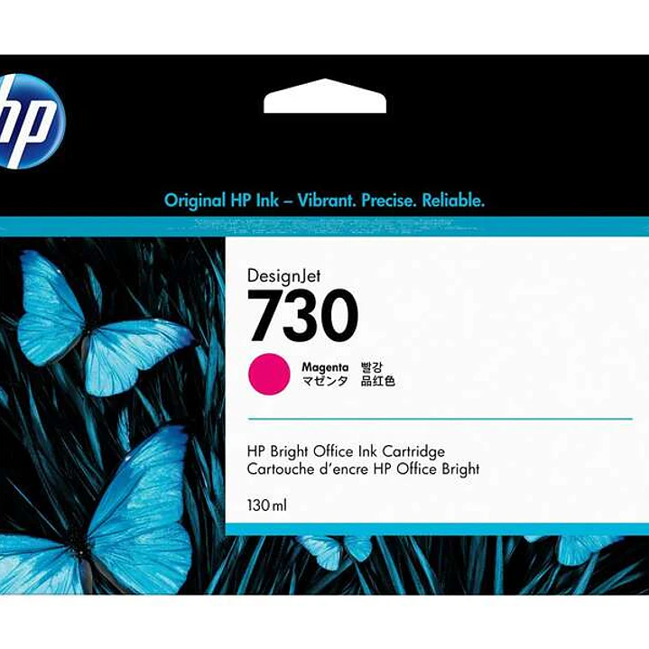 HP 730 Magenta Cartucho de Tinta Original - P2V63A 1